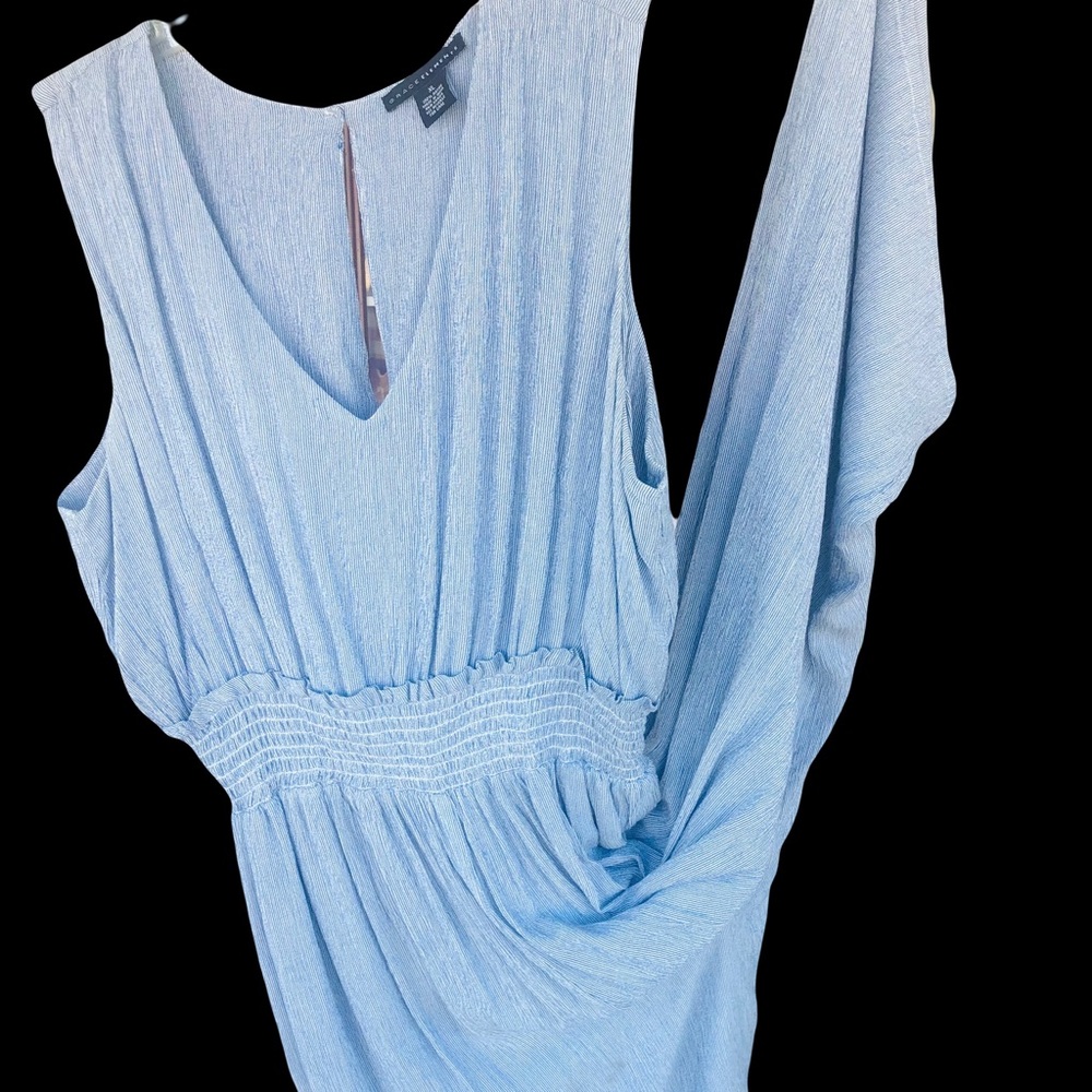 Grace Elements Women’s Silver Blue Pencil Stripe Sleeveless Jumpsuit Size XL - Picture 5 of 16